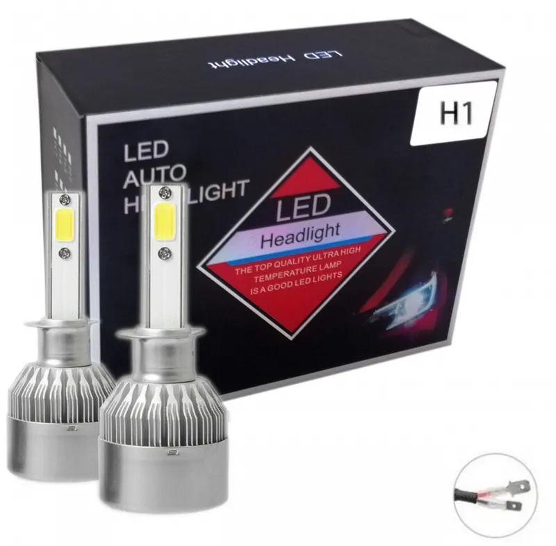 Комплект от 2 броя LED ЛЕД диодни крушки за фарове H1 36w 7600lm 12/24V - 0