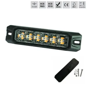 LED Габарит с оранжев блиц – 9 блиц режима, 6 LED, 15.6W, E-Mark E9, ECE R65 / R10, 12–24V