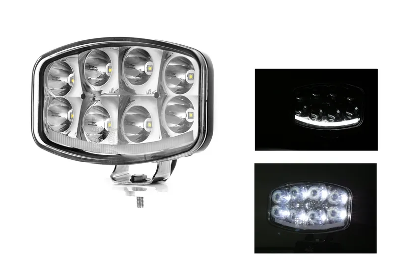 Нов мощен 64W LED ЛЕД Фар Халоген Лампа с Три Функции Неон Neon Ефект 12V - 24V Бяла светлина 6500LM - 0