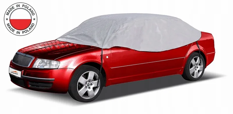 Водоустойчиво покривало полукалъф за автомобил размер L 265 cm x 125 cm сив CarPassion - 0