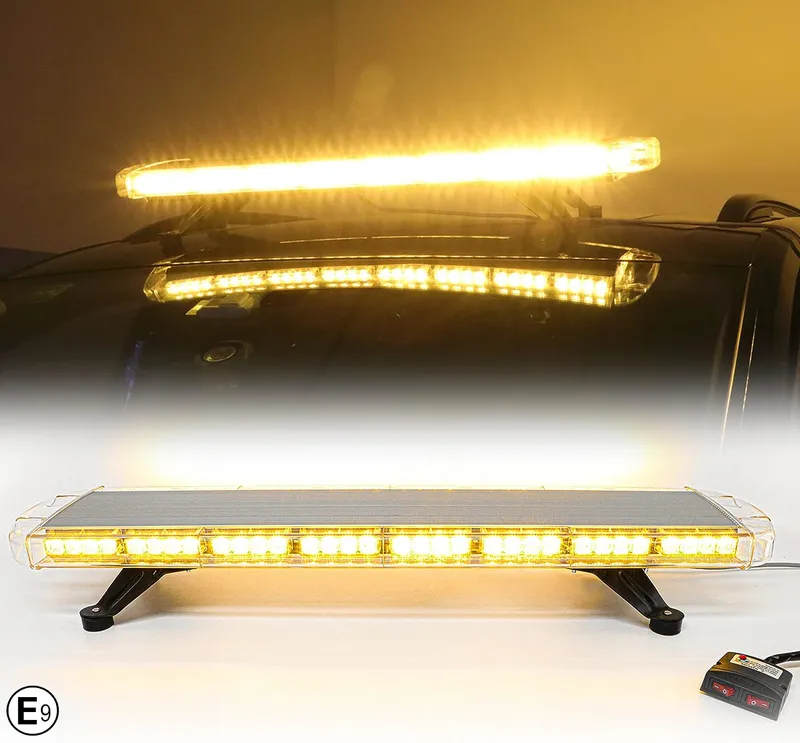 96.5см LED Сигнална лампа 72W, E-Mark E9, 15 Режима, 12V / 24V - Аварийна Лампа, Маяк за Пътна Помощ, Репатрак, Платформа, Снегорин и Багер - 0
