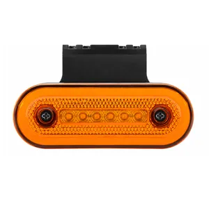 Овален LED габарит с гумена стойка 12-24V, оранжев, 24 LED с неон ефект, 115 x 44 мм