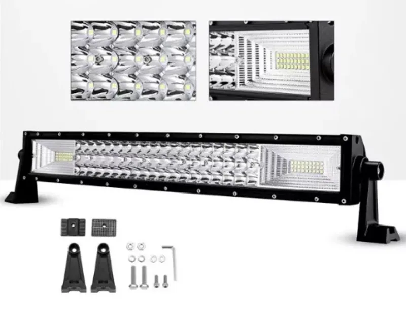 55 См 324W Мощен 7D 7Д Led Bar Лед Диоден Бар Прожектор с комбинирана бяла светлина 12V 24V - 0