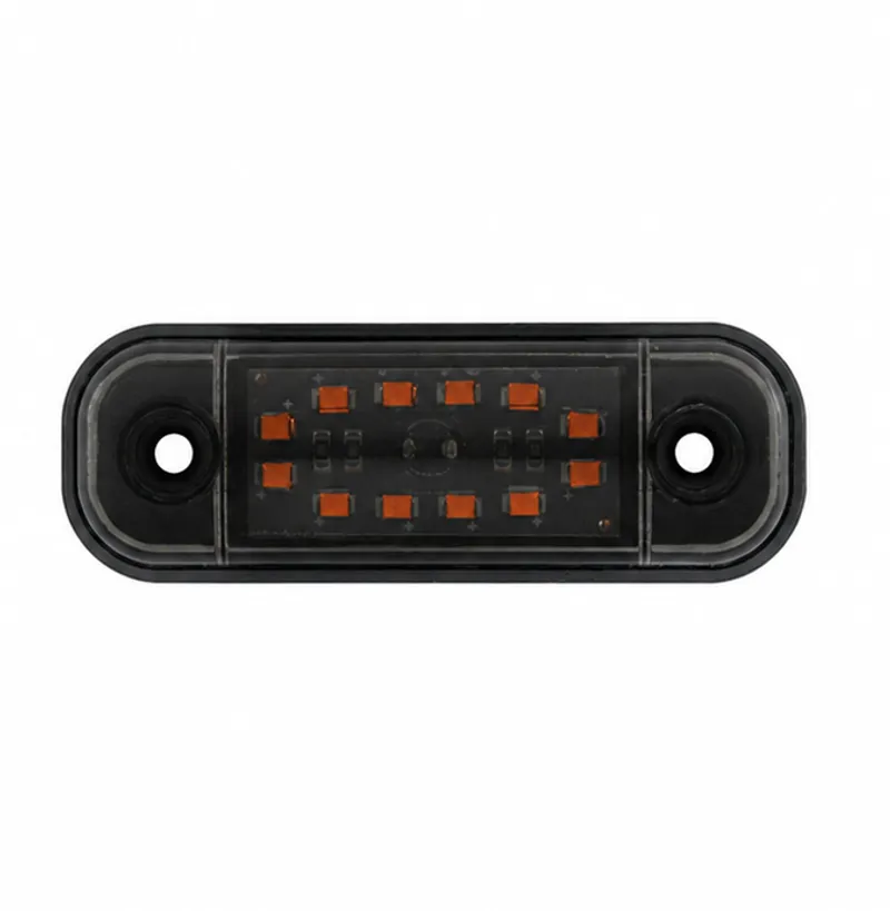 Жълта LED Габаритна светлина / маркер - Опушен 12 диода 12V-24V - 0
