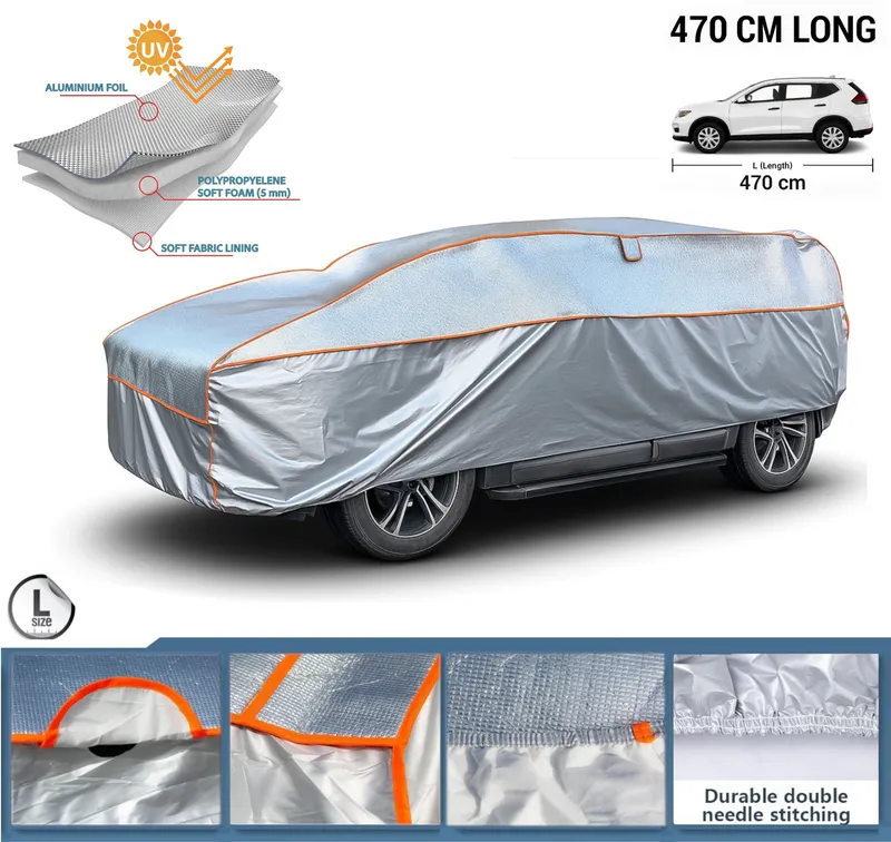 Покривало Против Градушка за SUV/Джип размер L с дължина 470x178x120 см – 5мм Защита от Градушка, Дъжд, Сняг и UV Лъчи - 0