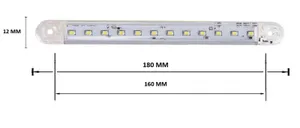 ЛЕД LED Бял Диоден Маркер Габарит Токос със 12 светодиода за камион ремарке бус ван каравана платформа 12V-24V