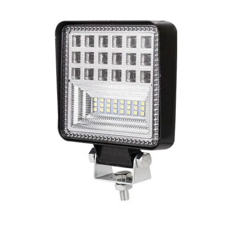 Универсален 126W Лед LED Халоген Фар Работна Лампа 12V - 24V бяла светлина за автомобил офроуд бус ван камион - 0