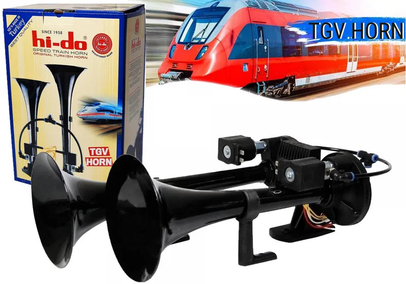 Тромба клаксон TGV HI-DO с две мелодии за камион бус ван трактор 24V 135db - 0