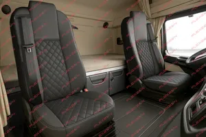 Комплект 1+1 тапицерия от еко кожа за MERCEDES ACTROS MP4 EURO 6 2015-2021 - черно