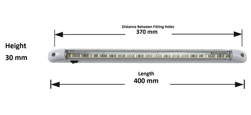 LED Интериорна Лампа, Тръба, 40см, Бяла Светлина, 12V, За Автомобил, Бус, Камион и др. - 1