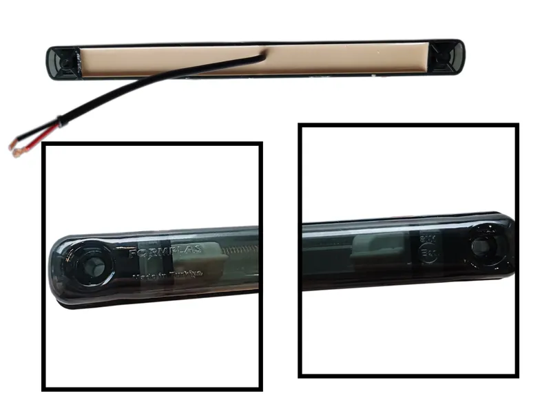 Червен LED габарит/контурна светлина – Опушен 6 Диода 24V 240 mm - 1