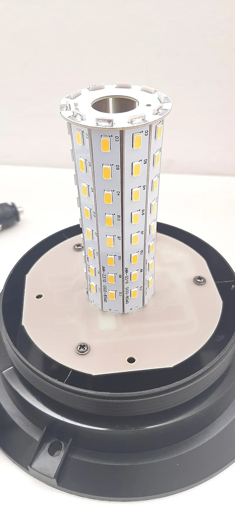 80 LED Лед Сигнална Лампа XL 17cm Аварийна Маяк Буркан 12V 24V С Болтово Захващане - 1