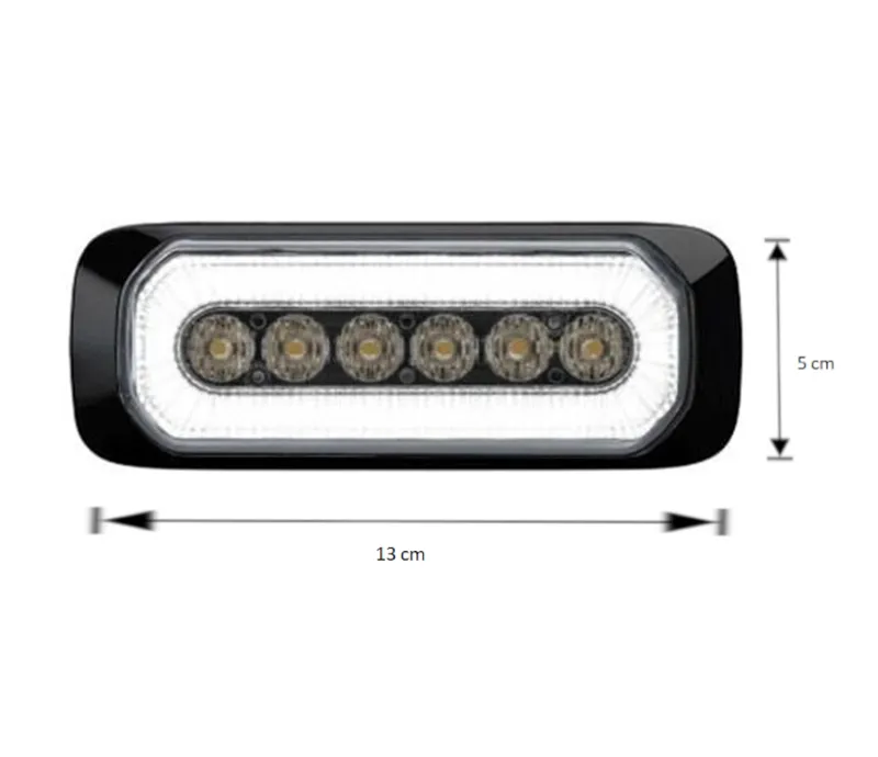 24LED Лед Диоден 12-24V Габарит Маркер Токос + аварийна блиц бяла светлина мигаща за камион бус ван каравана платформа кемпер пътна помощ - 1