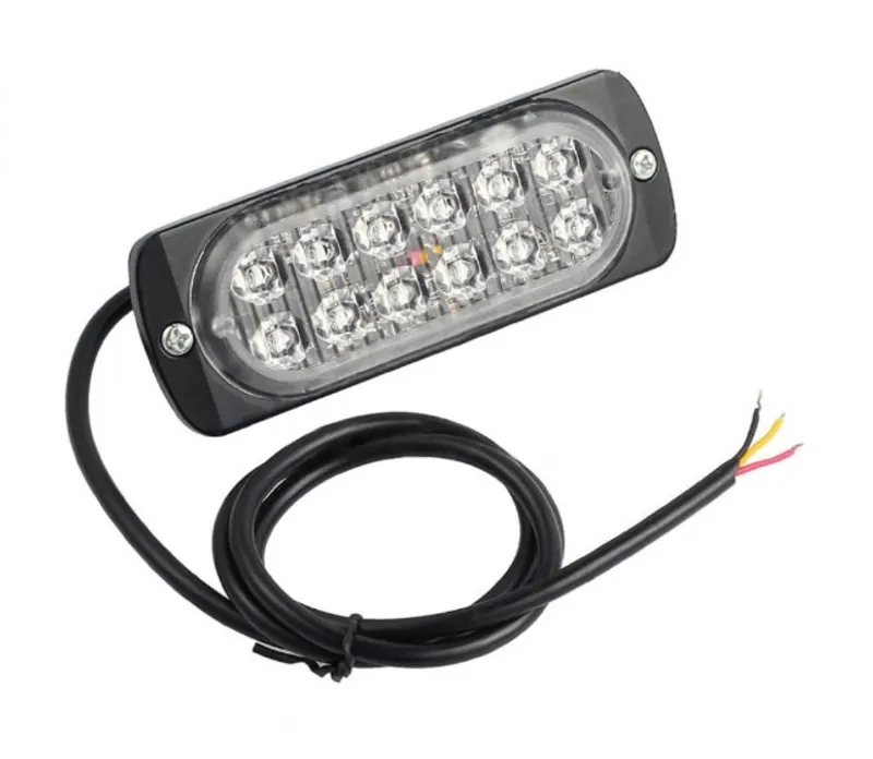 12 LED ЛЕД Аварийна Лампа За Пътна Помощ, Жълта Блиц Светлина, Мигаща - 1