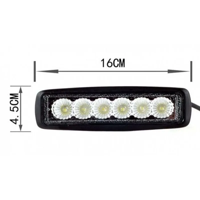 6 LED 18W Халоген Водоустойчива Светлина Работна Лампа 10-30V за Ролбар АТВ, Джип Разпръсната Светлина FLOOD - 1