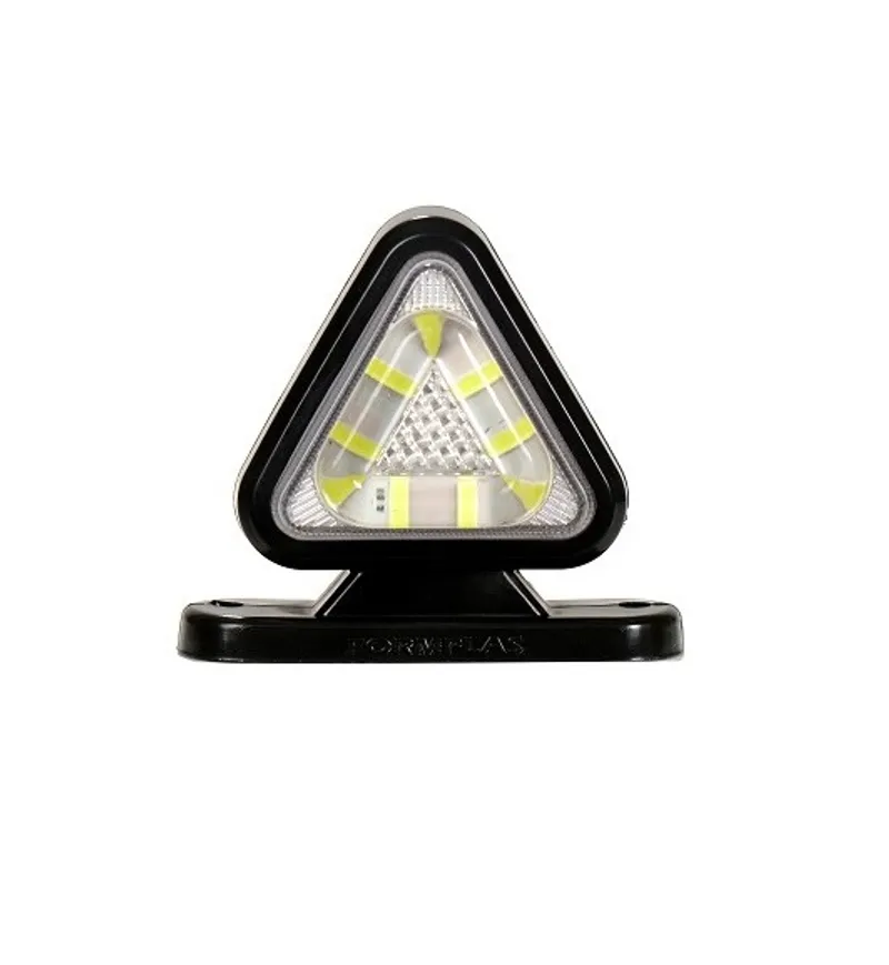1 брой 18LED ЛЕД мини светодиоднен габарит токос тип рогче 12 - 24V жълто - червено с триъгълна форма Неон Ефект за ремаркета платформи камиони и др. - 1