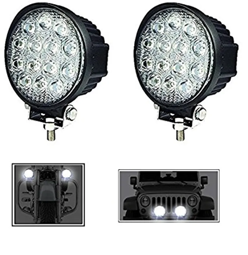 Универсален 42W Лед LED Халоген Фар Работна Лампа 12V - 24V за автомобил офроуд бус ван камион - 1