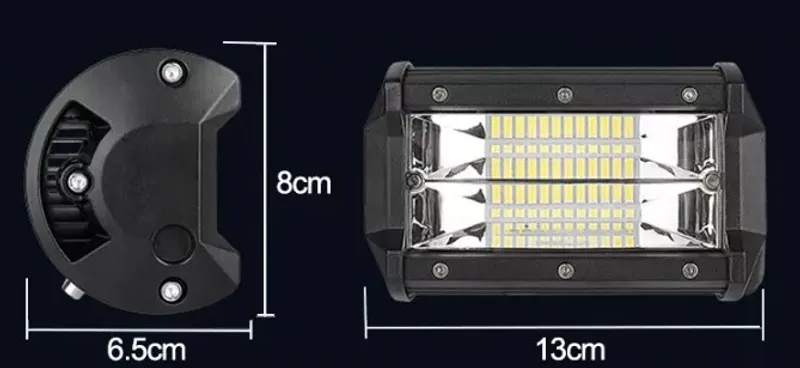 13 См 72W Мощен Лед Диоден Бар 24 Led Халоген Лампа Прожектор 12V 24V - 1