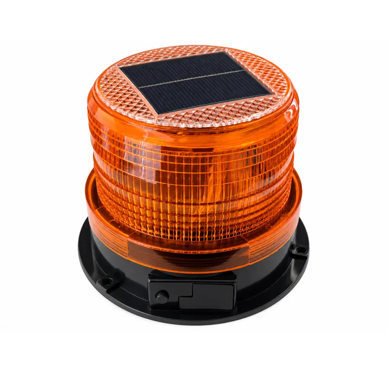 LED соларна аварийна лампа - буркан и маяк, оранжева, 18 LED, 4 режима, 12V, акумулаторна батерия, магнитен монтаж - 1