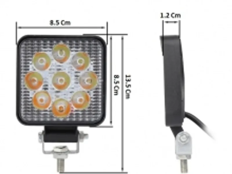 Комплект от 2бр. Мини Лед LED Диоден Фар Халоген Дневни Светлини 12V - 24V за автомобил офроуд бус ван камион - 1