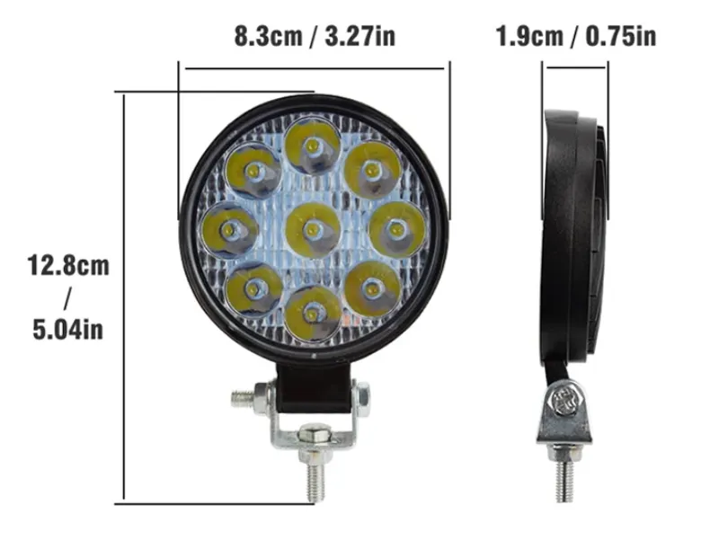 Комплект от 2бр. Мини Лед LED Диоден Фар Халоген Дневни Светлини 12V - 24V за автомобил офроуд бус ван камион - 1