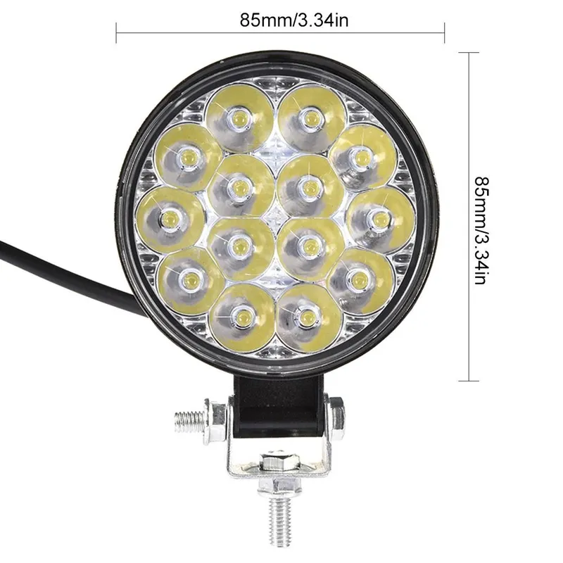 Комплект от 2бр. 42W Мини Лед LED Диоден Фар Халоген Дневни Светлини 12V - 24V за автомобил офроуд бус ван камион - 1