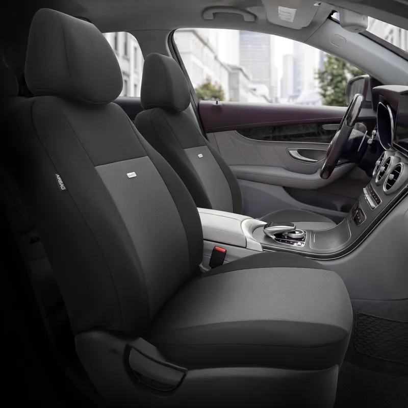 Комплект Тапицерия SelectedFit Flex Design by OTOM текстил – Черно-Сива, за Предни и Задни Седалки - 1