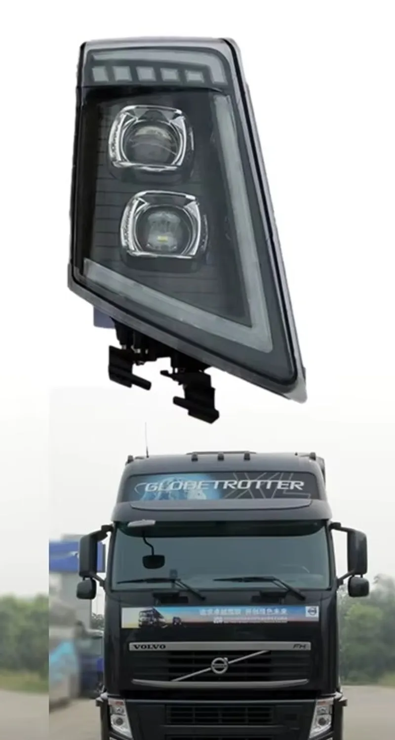 Десен LED диоден преден фар с DRL дневна светлина къси-дълги мигач за камион Volvo FH13 FH16 FM460 FH500 24V OEM: 21035634/21323101 - 1
