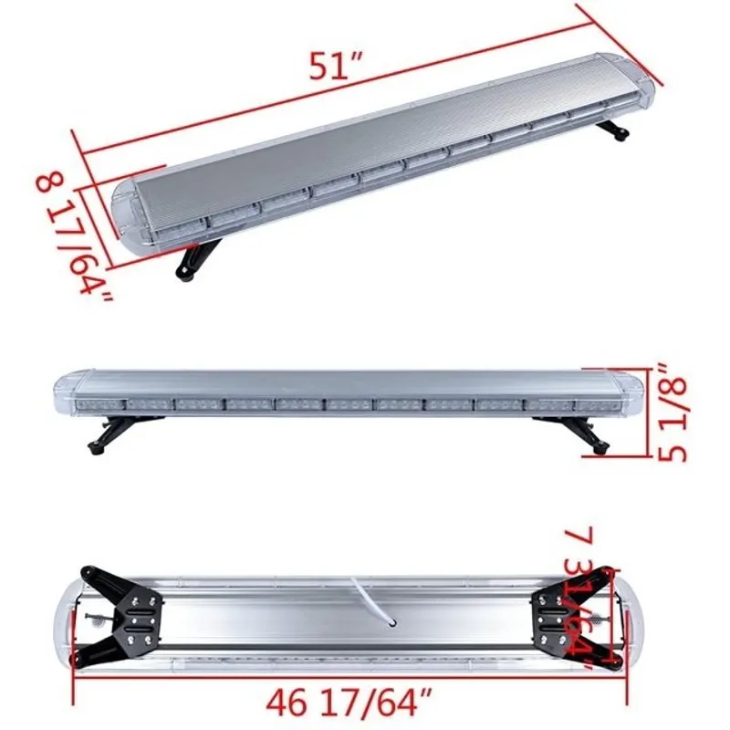 12V 24V Лед Led Диодна Мощна Аварийна Сигнална Лампа Буркан с Магнит 130 см 10 режина Бяло Стъкло За Пътна Помощ Платформа Снегорин и др. - 1
