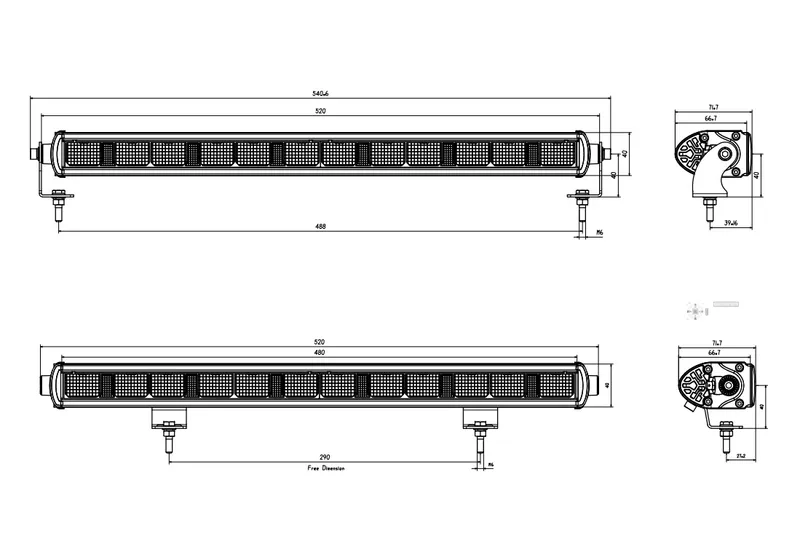 52 См LED Лед Бар с Насоченa SPOT Светлина, Три Функции, Е-Mark, 60W, 4800lm, 12V-24V, Автомобил, АТВ, Джип, 4х4, SUV, Offroad, Камион,Ролбар - 1