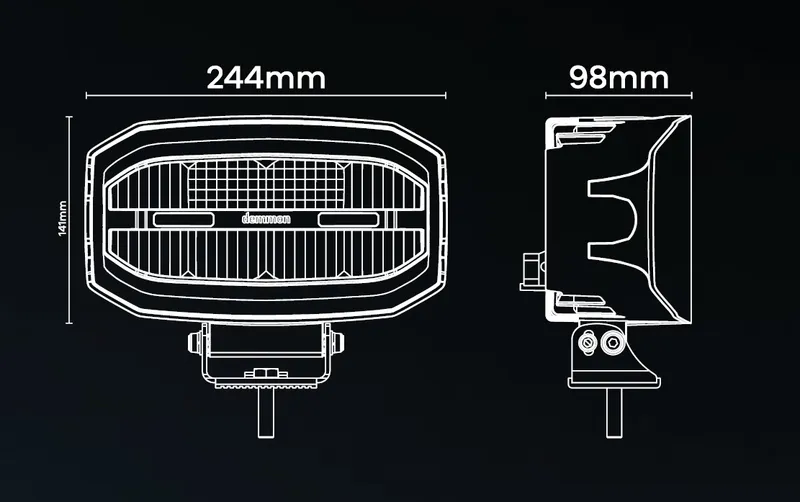 LED Халоген Demmon 10 (244mm) IP67, 9-32V 90W E-MARK (ECE R148/R149/R10) с Динамична Бяла и Оранжева DRL Светлина-Мигач - 1
