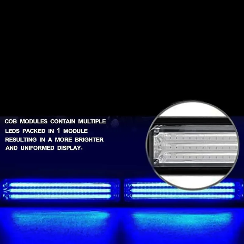 12V 24V Лед Led Диодна Мощна Синя Аварийна Сигнална Лампа Буркан 97.5 см 10 режина За Пътна Помощ Платформа Снегорин и др. - 1