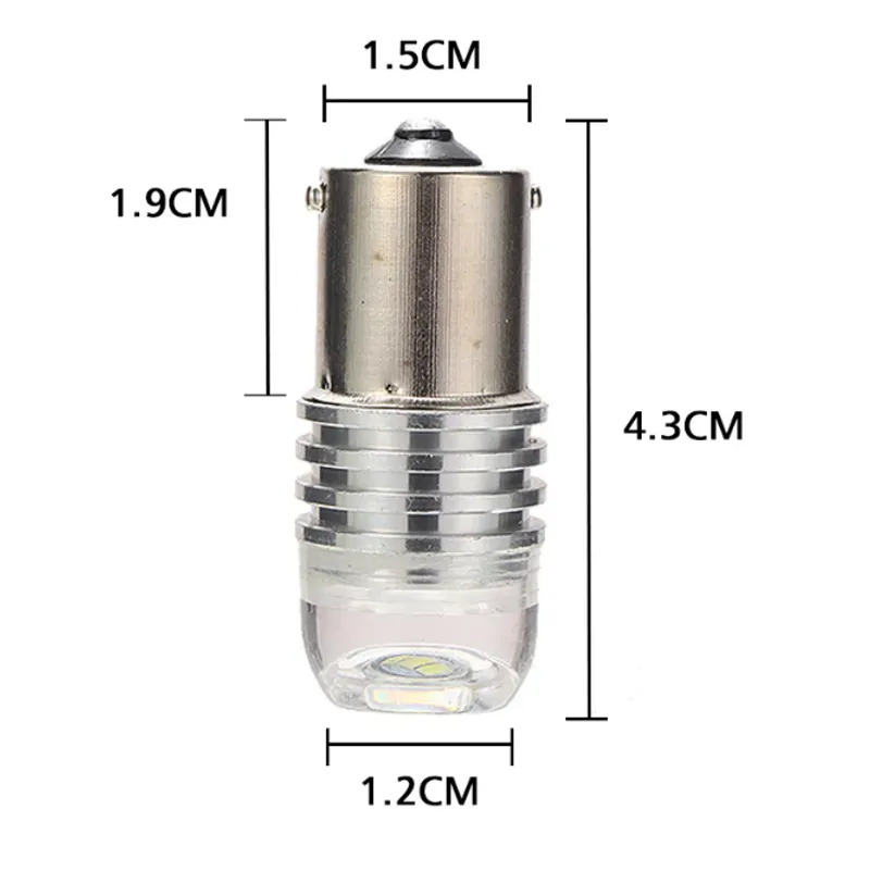 Комплект от 2 броя LED Лед Диодни Блиц Мигащи Крушки За Габарит P21W 1156 BA15S 12V с 9 Леда Бяла Светлина - 1