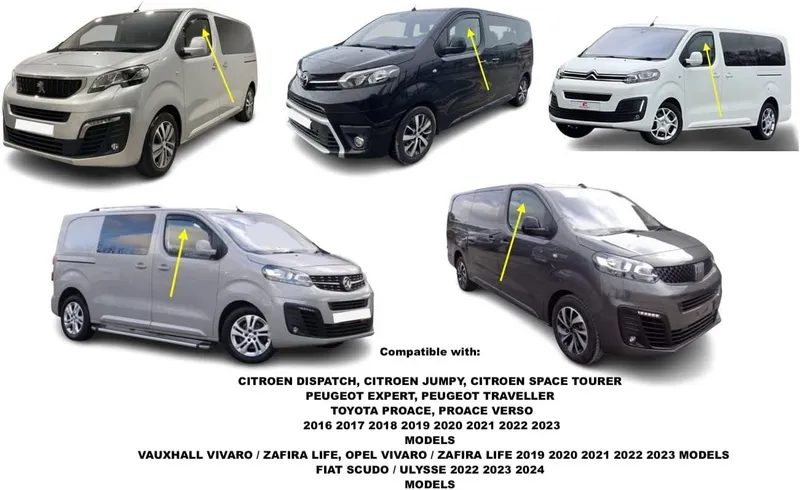 Комплект от 2бр. ветробрани за Citroen Jumpy / Peugeot Expert / Toyota ProAce / Traveller / Fiat Scudo Ulysse Opel Zafira след 2016 - 1