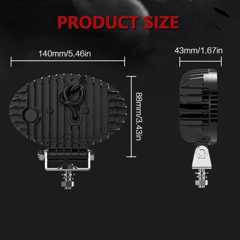 Универсален LED халоген с бяла светлина и оранжев DRL - 10 диода, 2000 lm, 12V-24V, IP67, 5 режима на работа, стробоскопичен режим и динамичен мигач - 1