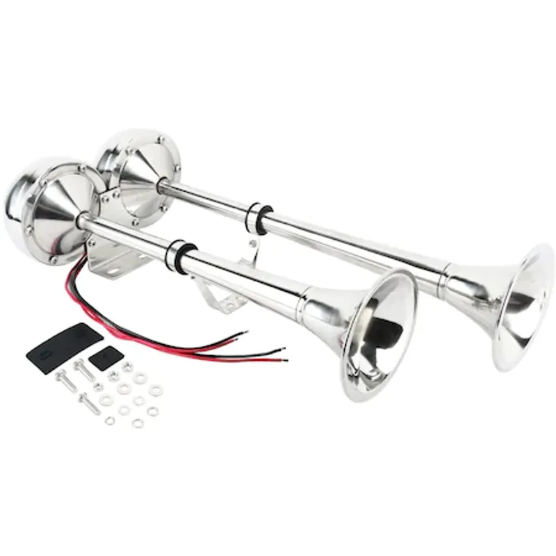 Тромба клаксон двойна 12V за яхта кораб лодка катамаран камион ТИР 455 х 190 mm супер мощен и силен звук - 1