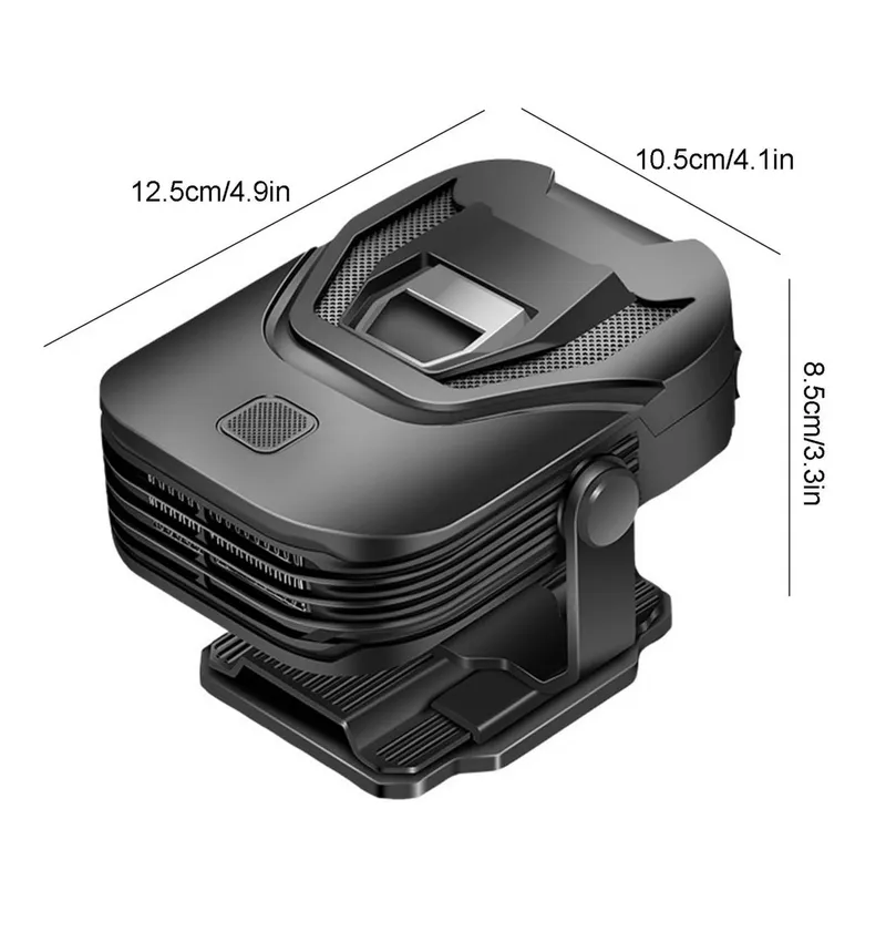 Автомобилна печка с вентилатор 4 сезона 12V 150W – режим отопление / вентилатор, размразяване и обезпотяване, въртяща стойка - 1
