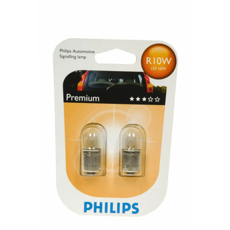 Комплект от 2 броя крушки крушка (R10W) 12V BA15S 10W в блистер бяла светлина Philips - 1