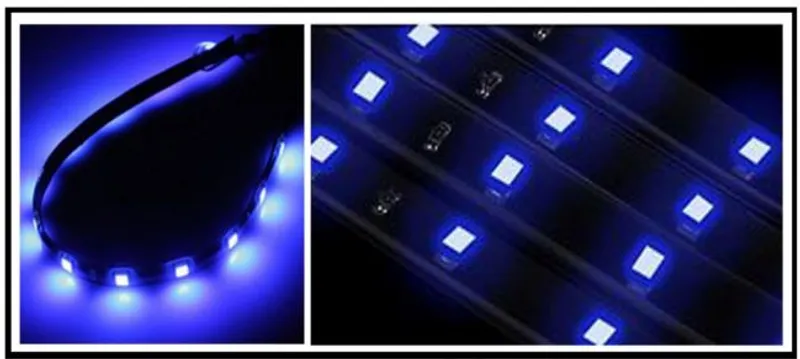 Комплект две 30СМ водоустойчиви диодни ленти - дневни светлини - 12 SMD диода - сини - 1