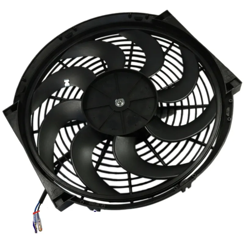 Универсален електрически вентилатор перка за радиатор – 14 инча(36см), 12V, 80W, ABS и стомана, безшумен - 1