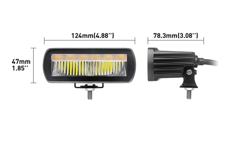 LED комбиниран халоген Flexzon / работна лампа с бял DRL и аварийна блиц светлина с 4 режима, IP65/67K, 12–24V - 1