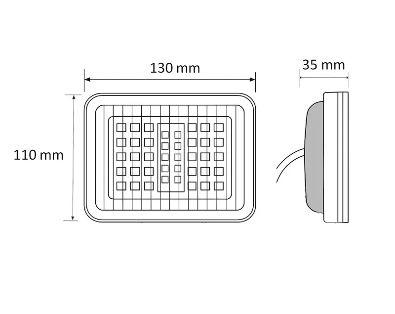 LED стоп-габарит с 70 LED диода, 12-24V, с 2 функции – стоп и габаритна светлина – опушен - 1
