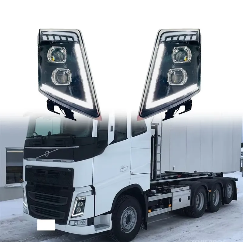 Комплект LED Фарове с DRL дневна светлина къси-дълги, мигач за камион Volvo FH13 FH16 FM460 FH500 - 24V - 1