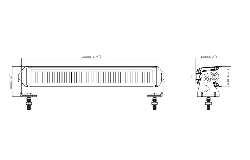 34.5 cm / 14 Инча 12V - 24V Висококачествен Led Bar Лед Бар Диоден Прожектор с бяла и оранжева габаритна светлина DRL мъгла 40W 5900LM - 1
