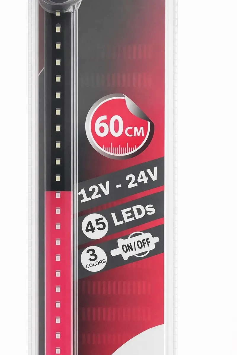 Светещ LED бар 60 cm 45 LED 12V - 24V черно-червено-жълто DE Germany флаг знаме Германия - 1