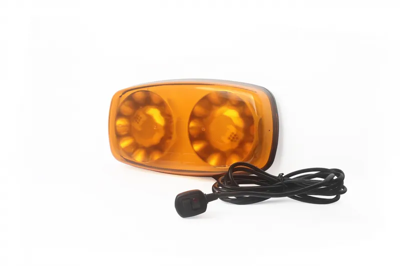 Оранжева 12-24V Лед Led Аварийна Сигнална Лампа Маяк Буркан с Магнит 35W За Пътна Помощ Платформа и др. - 1