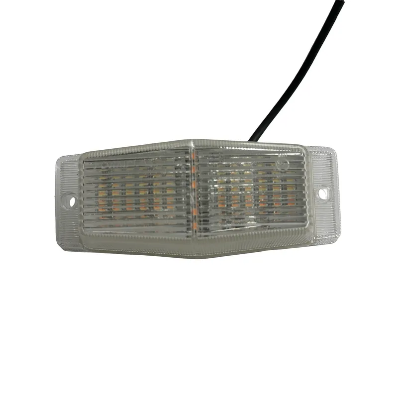 LED Габарит със Сигнална Блиц функция - 2 светлини Жълто/Бяло 30 диода 24V - 1
