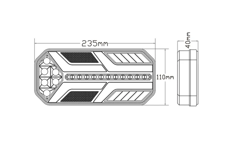 Комплект LED Диодни Стопове, Динамичен Мигач, 7 Функции, 12/24V - 1