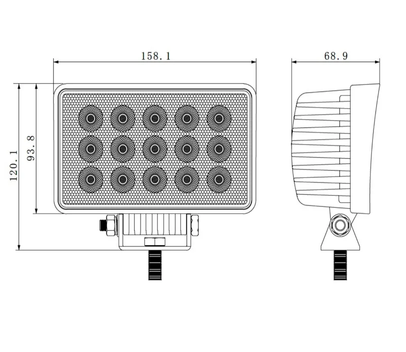16См 45W Правоъгален Супер Мощен PRO Led Диоден Халоген Лед Лампа Прожектор 12V 24V - 1