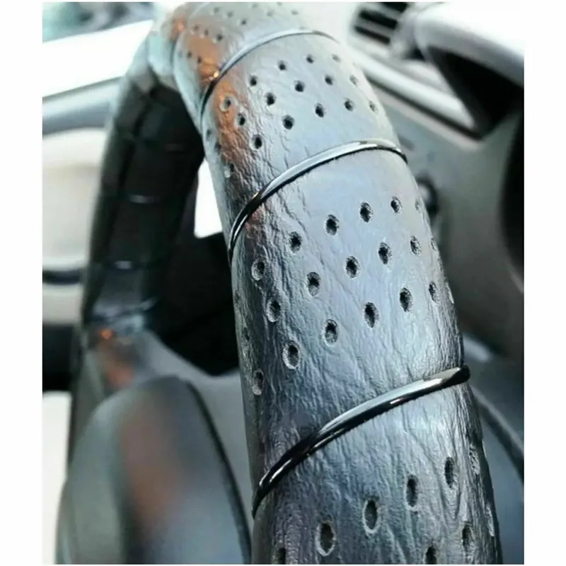 Калъф за волан Ретро черен, размер 35-41 cm - 1